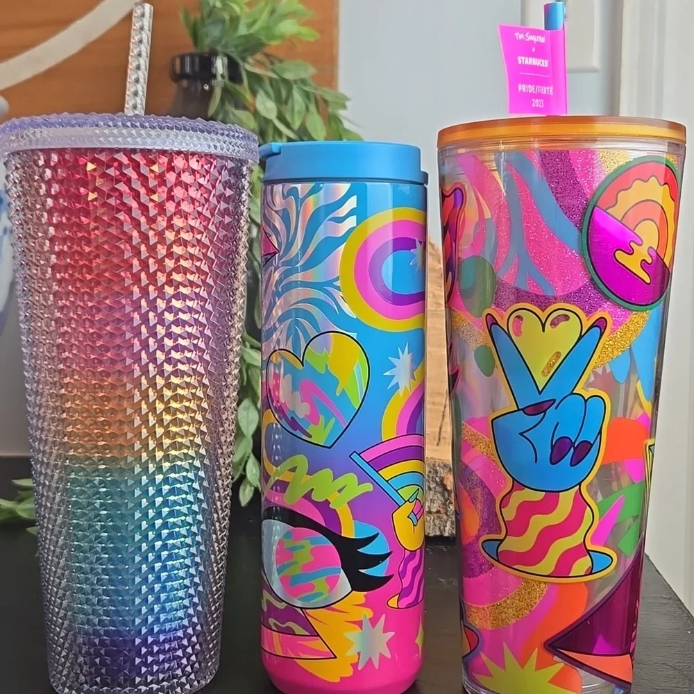 Starbucks Tumbler LOT-Tim Singleton 2023 Collection Item &2020 Rainbow Studded - Picture 17 of 17